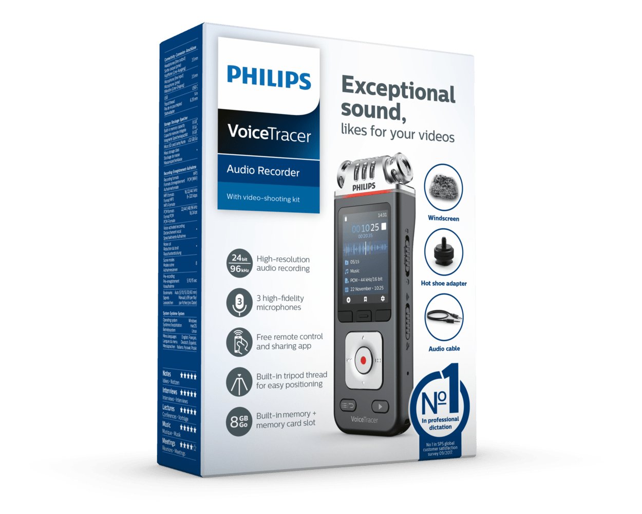 Philips Grabadora De Voz Dvt7110 8gb