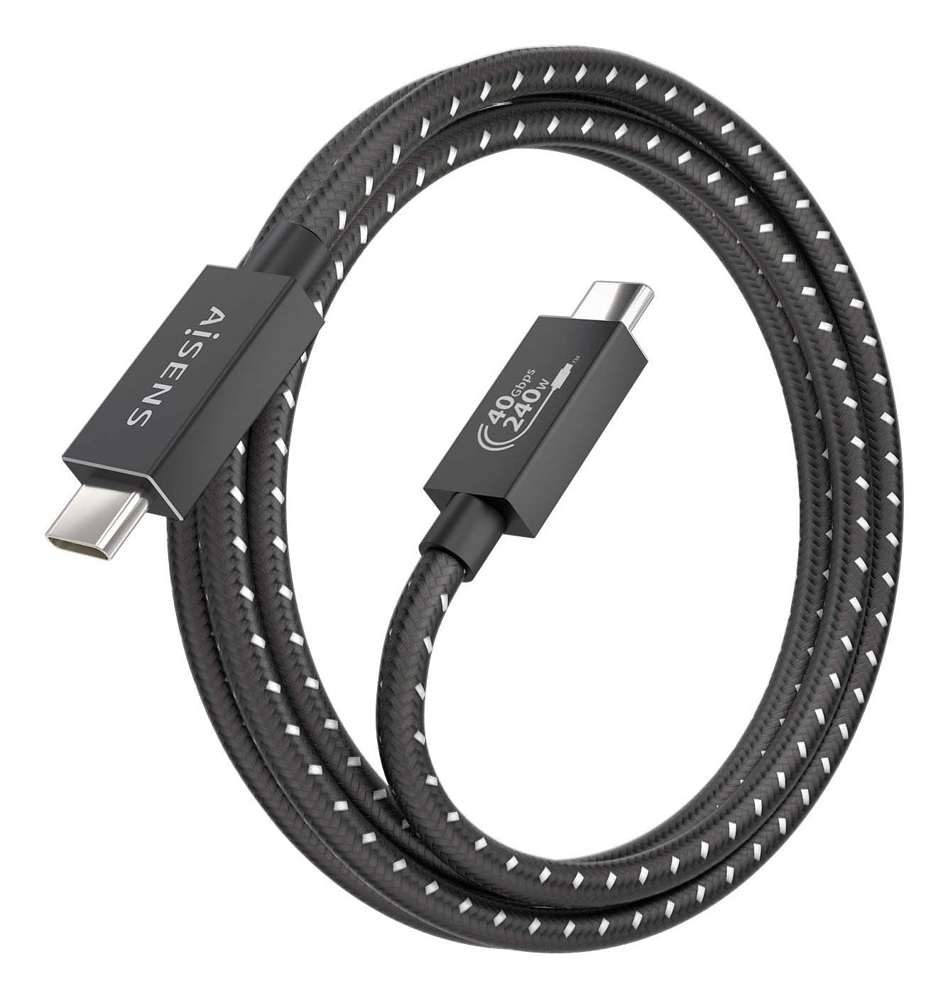 Cable Usb 4.0 Tipo-C Aisens A156-0868 Usb Tipo-C Macho Usb Tipo-C Macho Hasta 240w 40gbps 1.5m Gris