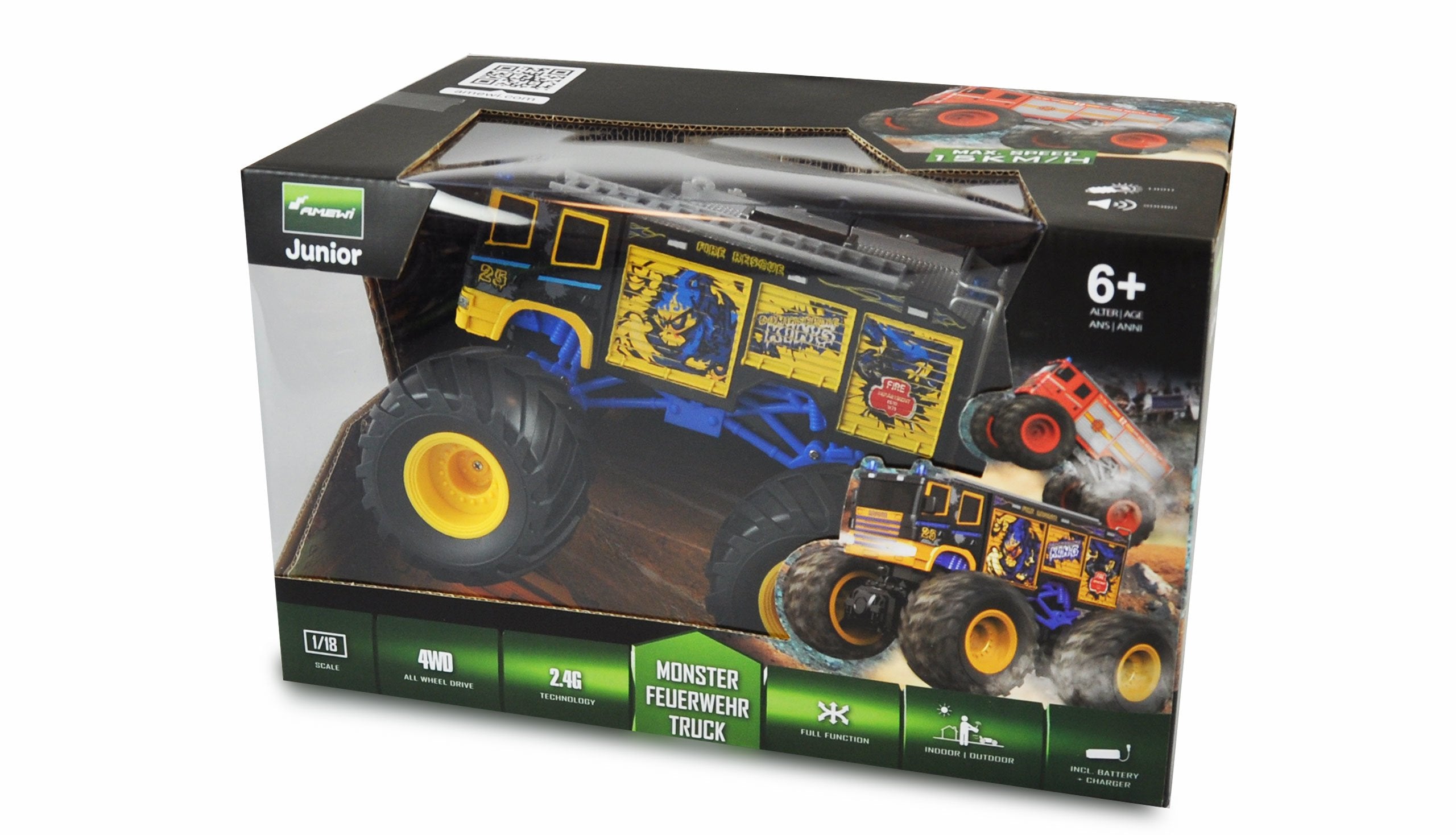 Amewi Rc Auto Feuerwehr Truck Li-Ion Akku 500mah Azul 6+