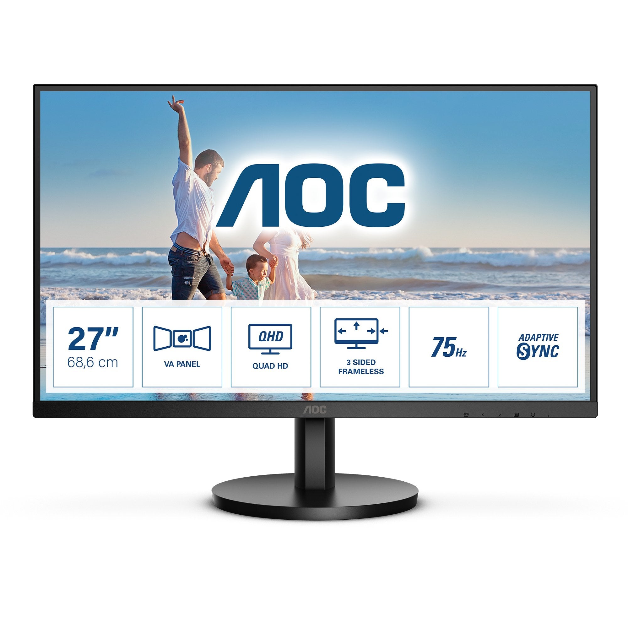 Monitor Profesional Aoc Q27b3ma 27' Qhd Multimedia Negro