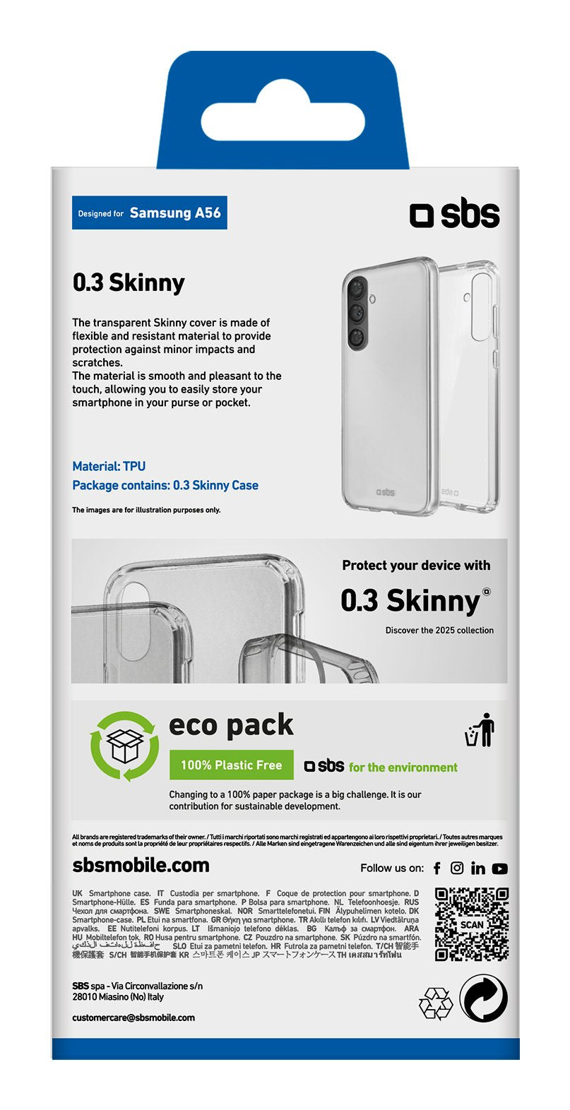 EAN 8018417501678 - SBS TESKINSAA56T funda para teléfono móvil 17 cm (6.7") Transparente imagen 3