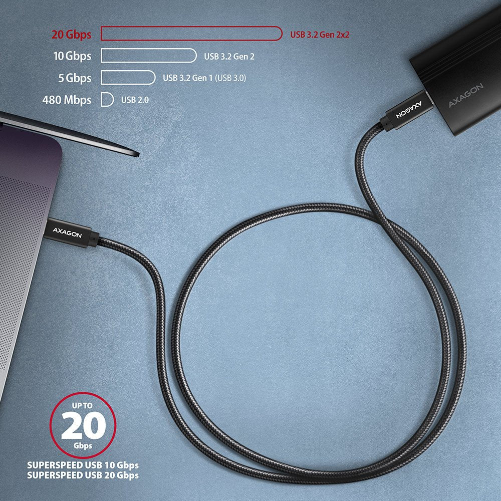 EAN 8595247908865 - Axagon BUCM32-CM05AB cable USB USB 3.2 Gen 2x2 0,5 m USB C Negro imagen 6