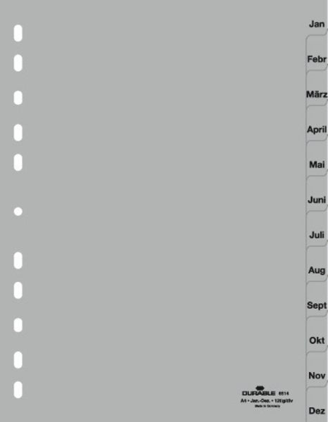 Regimro Mensual Duradero A4 Ene-Dic Pp Tapa Completa. Gris