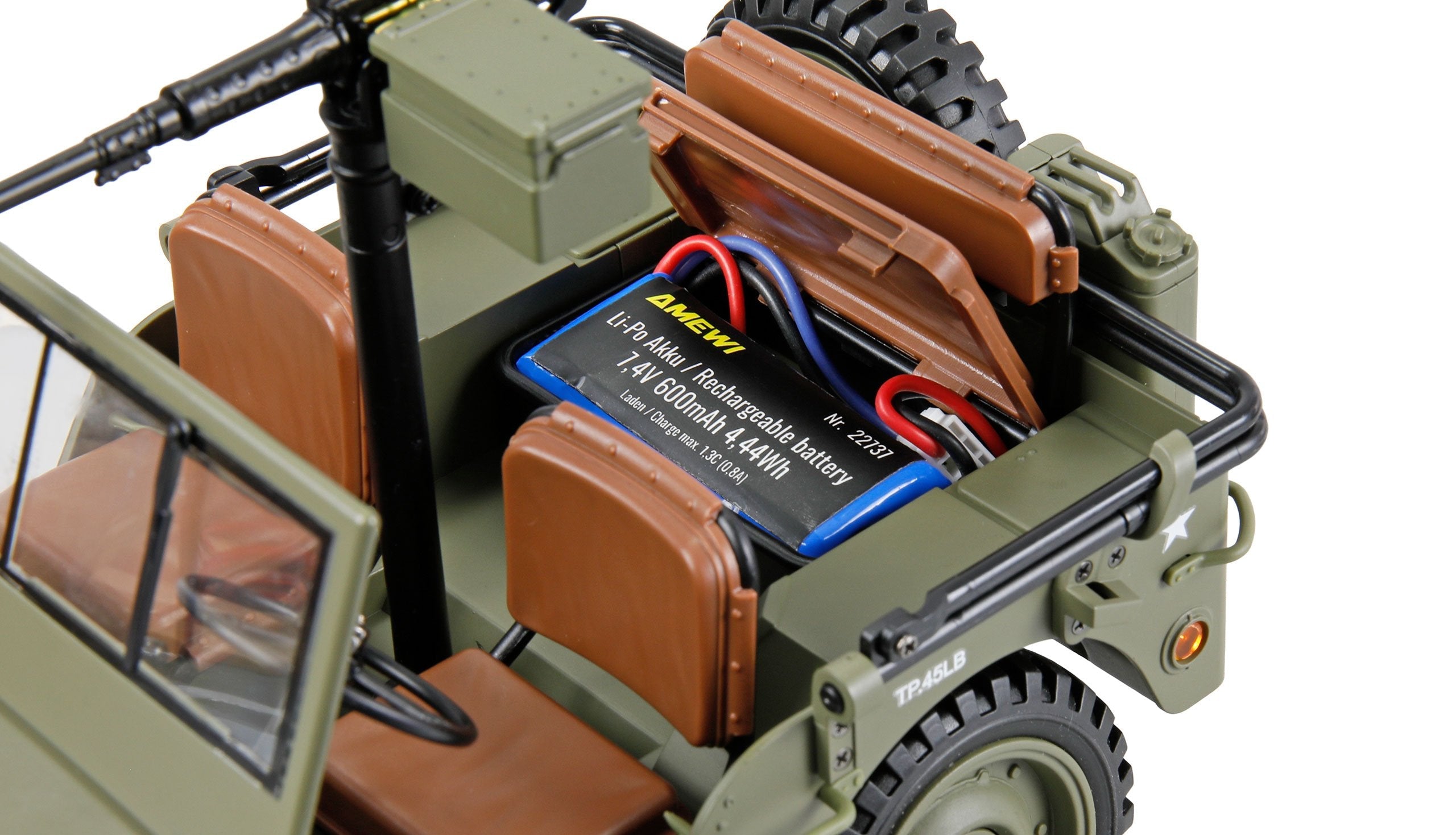 Amewi Jeep Willys Placa Base Scale Crawler 4wd 1:14 Rtr Verde 14+