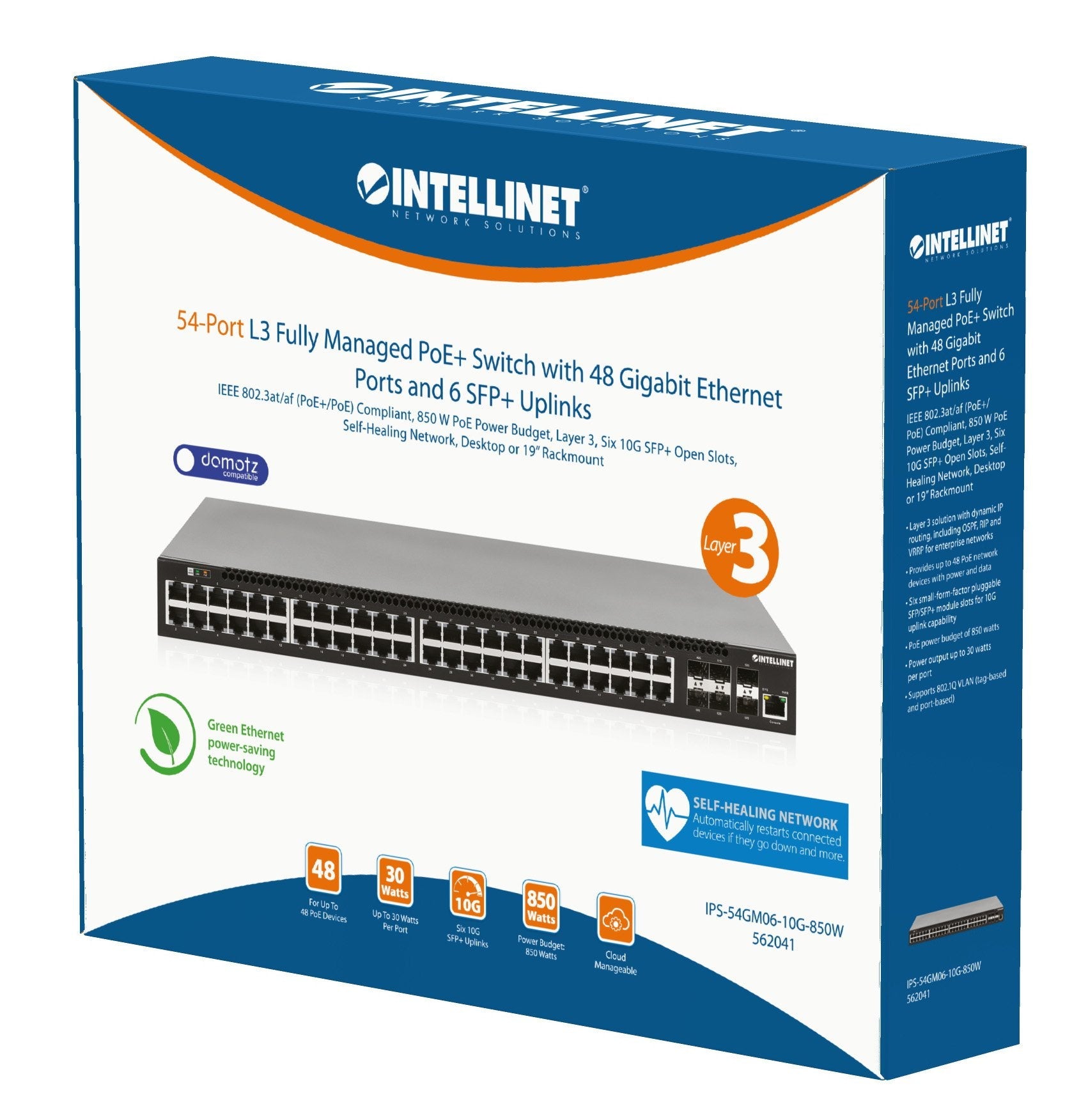 EAN 766623562041 - Intellinet 562041 switch Gestionado L3 Gigabit Ethernet (10/100/1000) Energía sobre Ethernet (PoE) Negro imagen 7