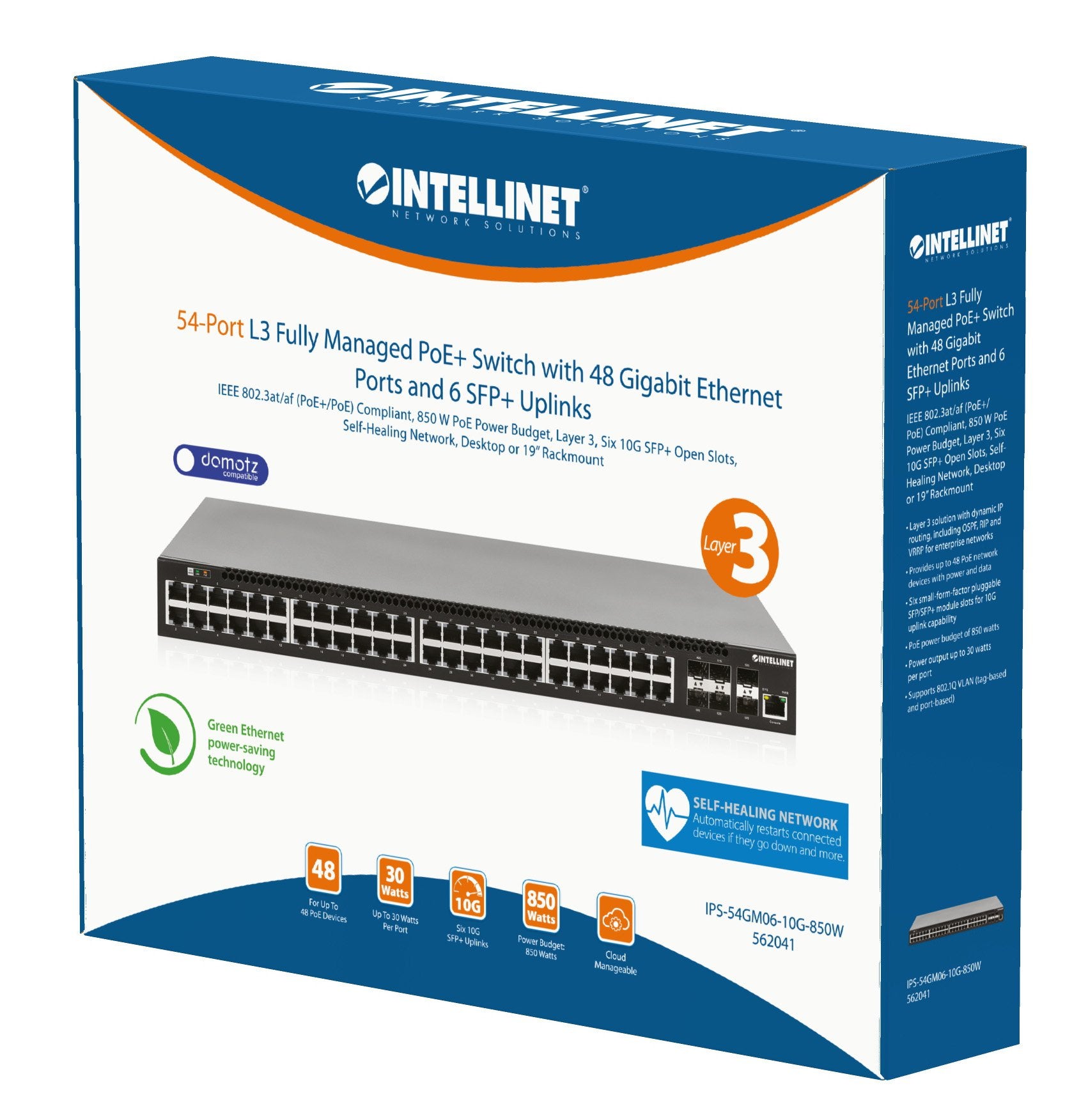 EAN 766623562041 - Intellinet 562041 switch Gestionado L3 Gigabit Ethernet (10/100/1000) Energía sobre Ethernet (PoE) Negro imagen 7