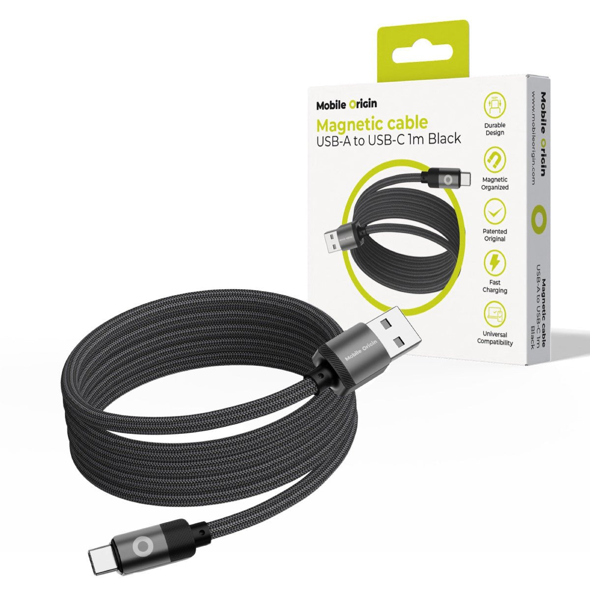 EAN 8594215993605 - Mobile Origin MC2-USBA-1M-BLK cable USB USB 2.0 USB C 0,48 Gbit/s Negro imagen 2