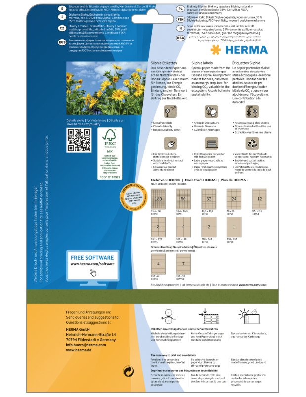 EAN 4008705107587 - HERMA 10758 etiqueta autoadhesiva Rectángulo Permanente Marrón 20 pieza(s) imagen 2