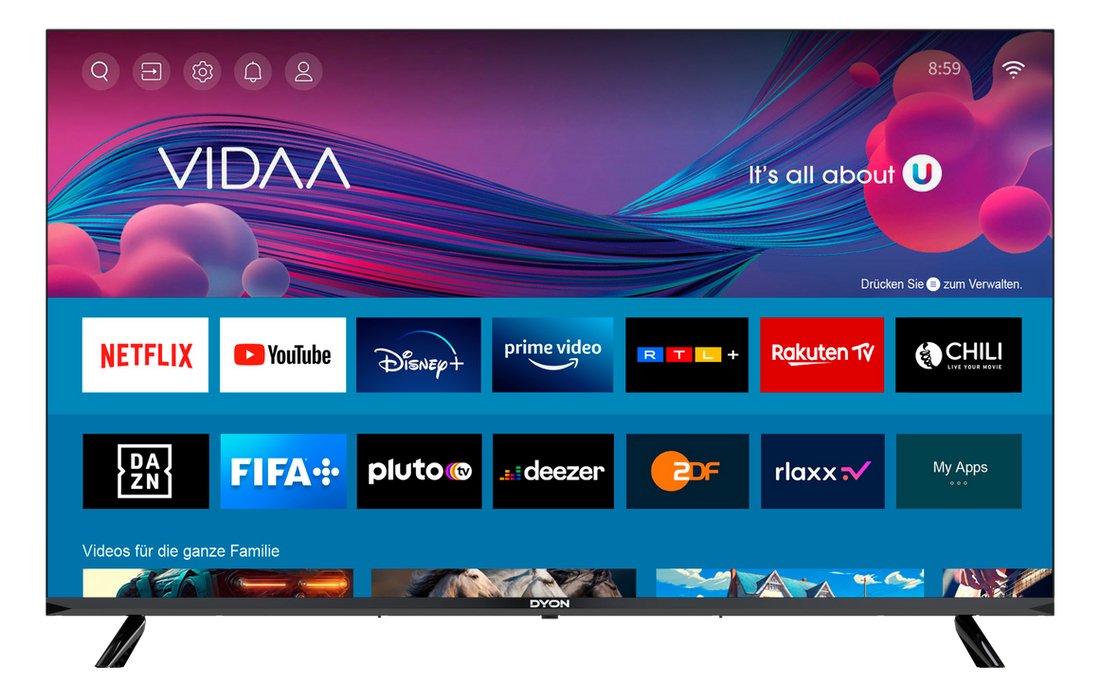 Televisión Dyon Smart 43 Vx, Led 43", Negro, Fullhd, Wifi, Smarttv D800218