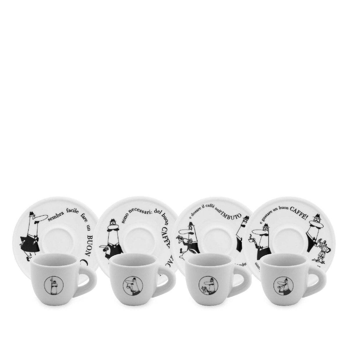 Set De 4 Tazas Bialetti Moka Carosello