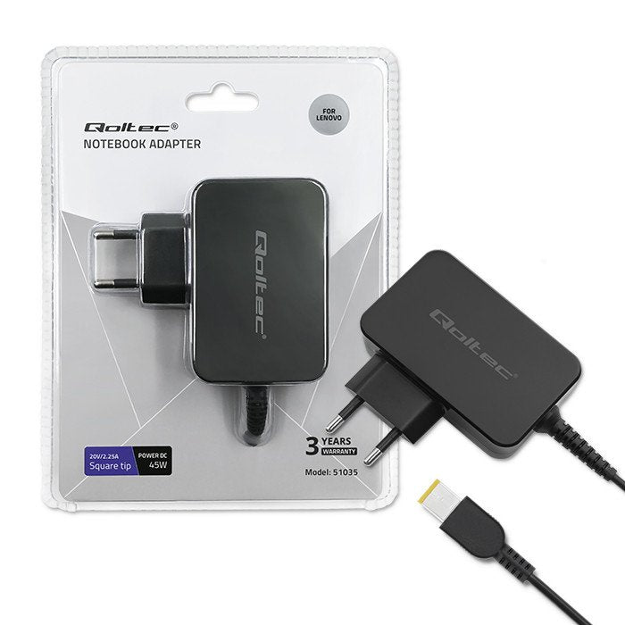 Qoltec Para Lenovo | 45w | 20v | 2.25a | Slimtip+Alfiler