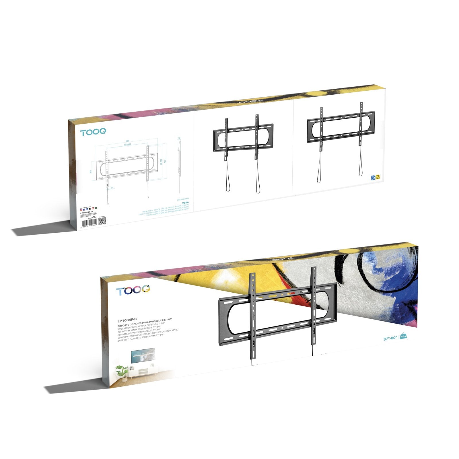 Soporte Fijo Pared Pantallas 37"-80", Negro