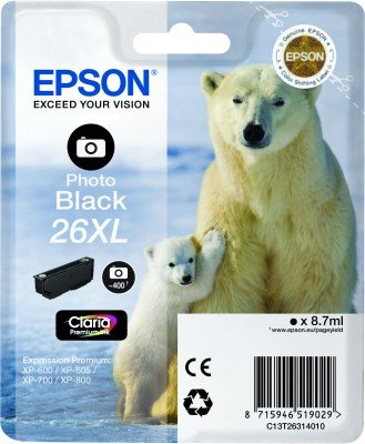 Epson Tinta Original T2631 Black Foto Para Xp-820/810/720/710/625/620/615/610/520/510/800