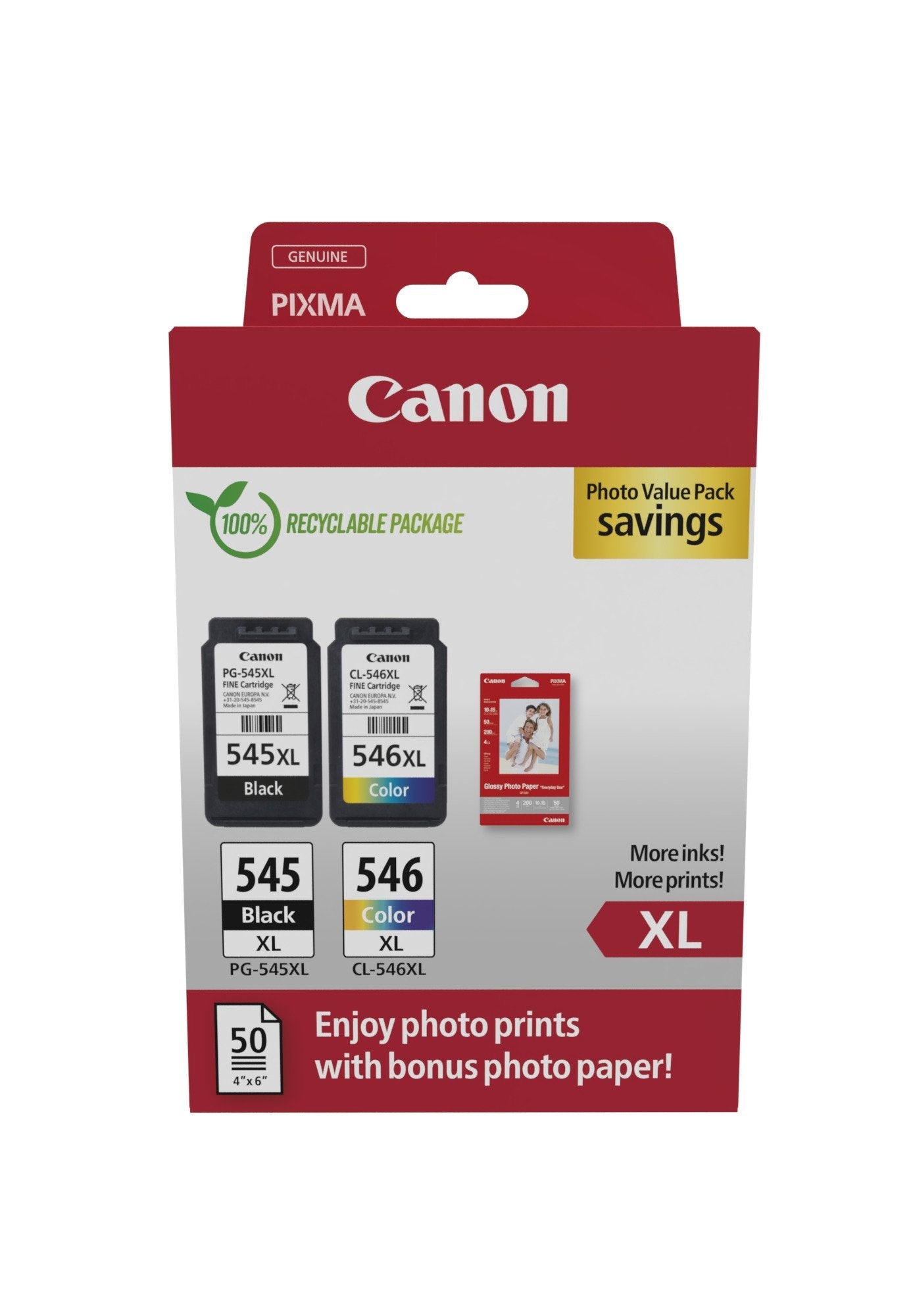 Cartucho Tinta Canon Pg 545xl Cl 546xl Photo Value