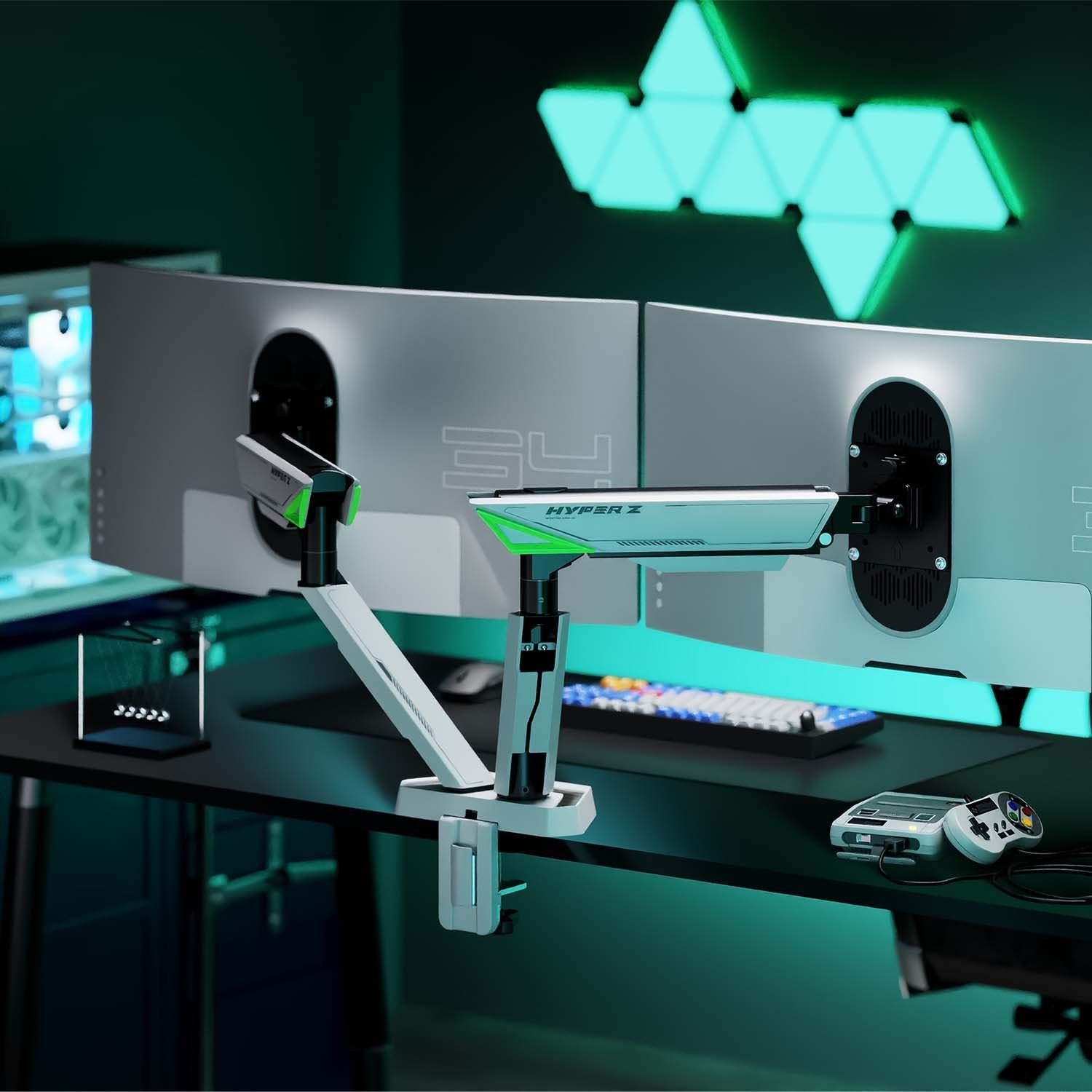 EAN 8435739902585 - AISENS DT38TSR-345 soporte para monitor 96,5 cm (38") Escritorio Negro, Blanco imagen 4