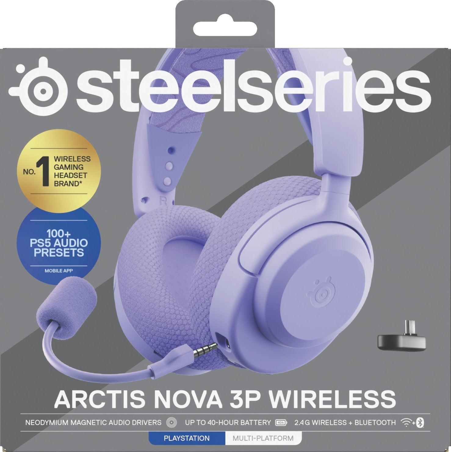 EAN 5707119061315 - Steelseries Arctis Nova 3P Auriculares Inalámbrico Diadema Música/uso diario Bluetooth Lavanda imagen 9