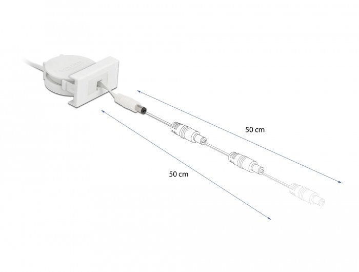 Delock Easy 45 Modul Power Ausrollcable Dc 5,5 X 2,1 Mm Buchse Stecker Weiss