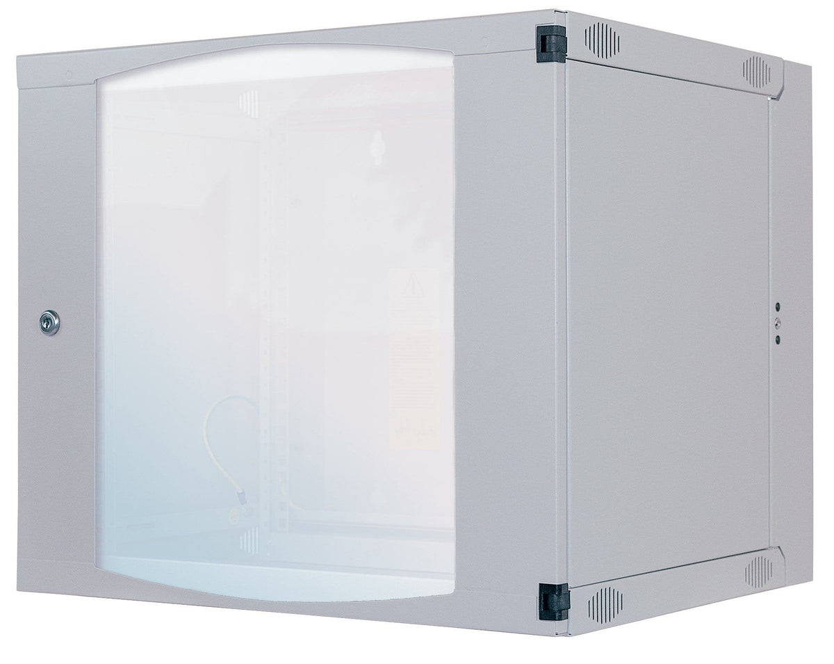 Intellinet Network Cabinet, Wall Mount (Double Section Hinged Swing Out), 12u, Usable Depth 235mm/Width 465mm, Gris, Flatpack, Max 30kg, Swings Out For Access To Back Of Cabinet When Installed On Wall, 19", Parts For Wall Install (Eg