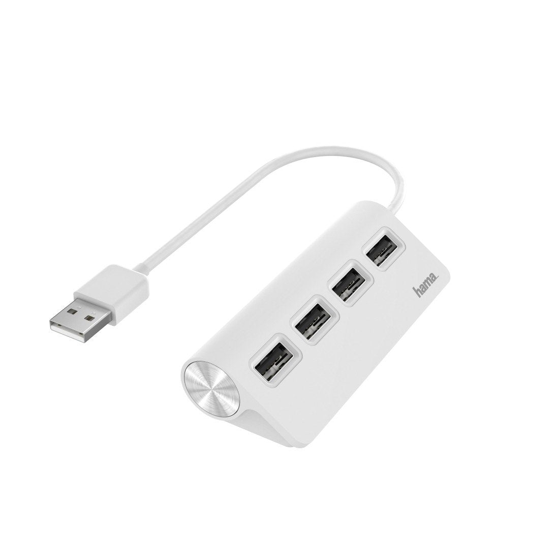 Hub Hama Essential Usb 2.0 - Cable Usb-A Integrado De 15cm - Usb-A Hembra X4 - Blanco