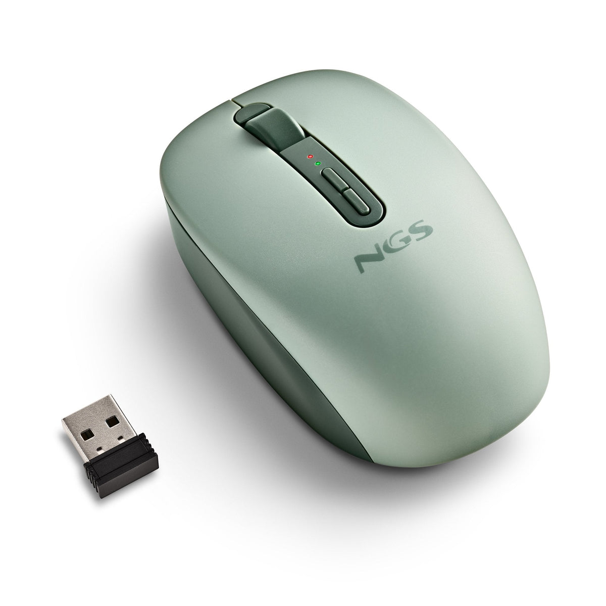 Ratón Ergonómico Inalámbrico Ngs Fog Dual Fogdualgreen Silencioso Hasta 1600 Dpi Verde
