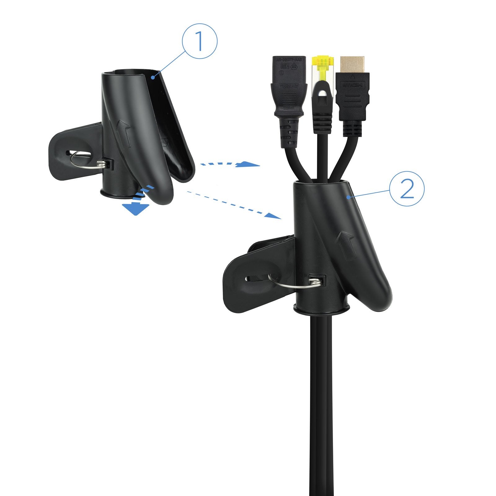 Nanocable Organizador De Cables Flexible 25mm - Longitud 1m - Negro