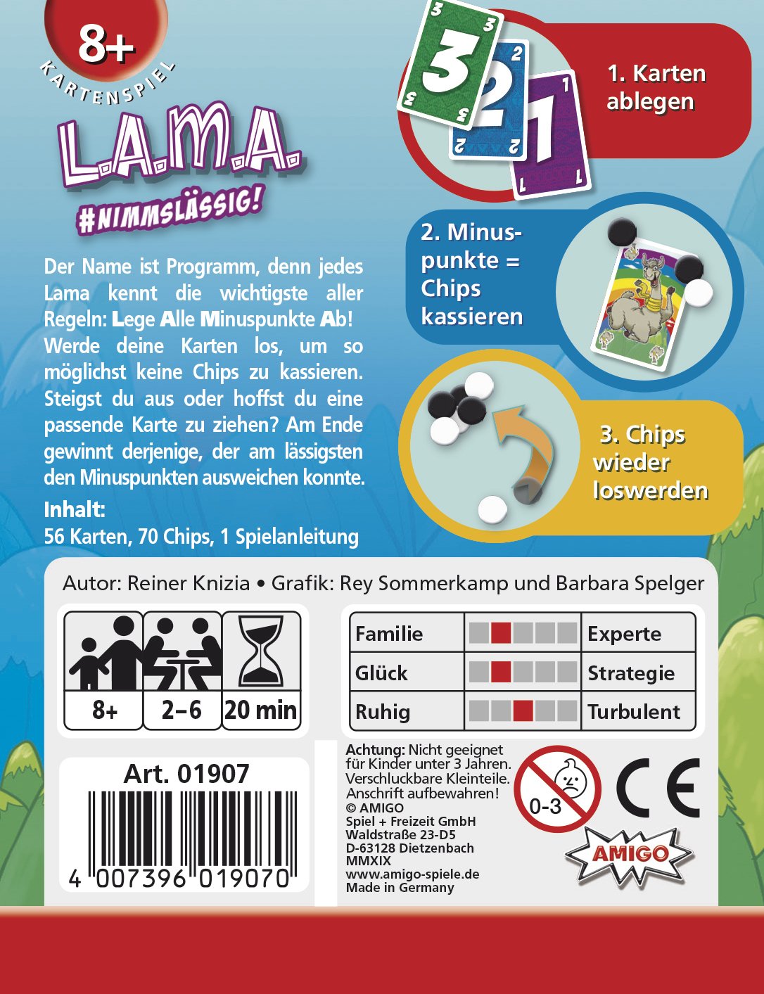 EAN 4007396019070 - Amigo LAMA Juego De Cartas Emparejamiento imagen 2