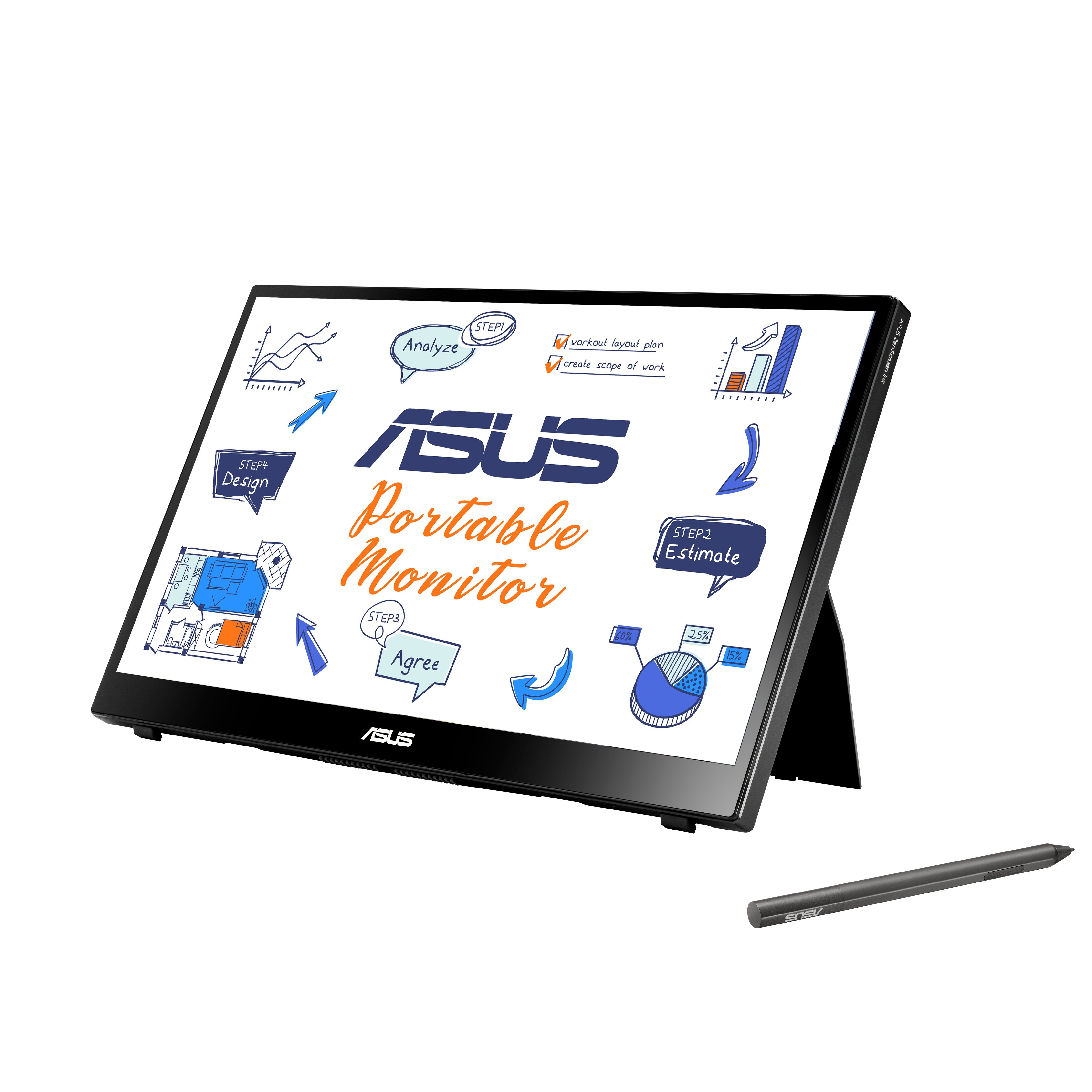 EAN 4711081557364 - ASUS MB14AHD pantalla para PC 35,6 cm (14") 1920 x 1080 Pixeles Full HD LCD Pantalla táctil Negro imagen 4