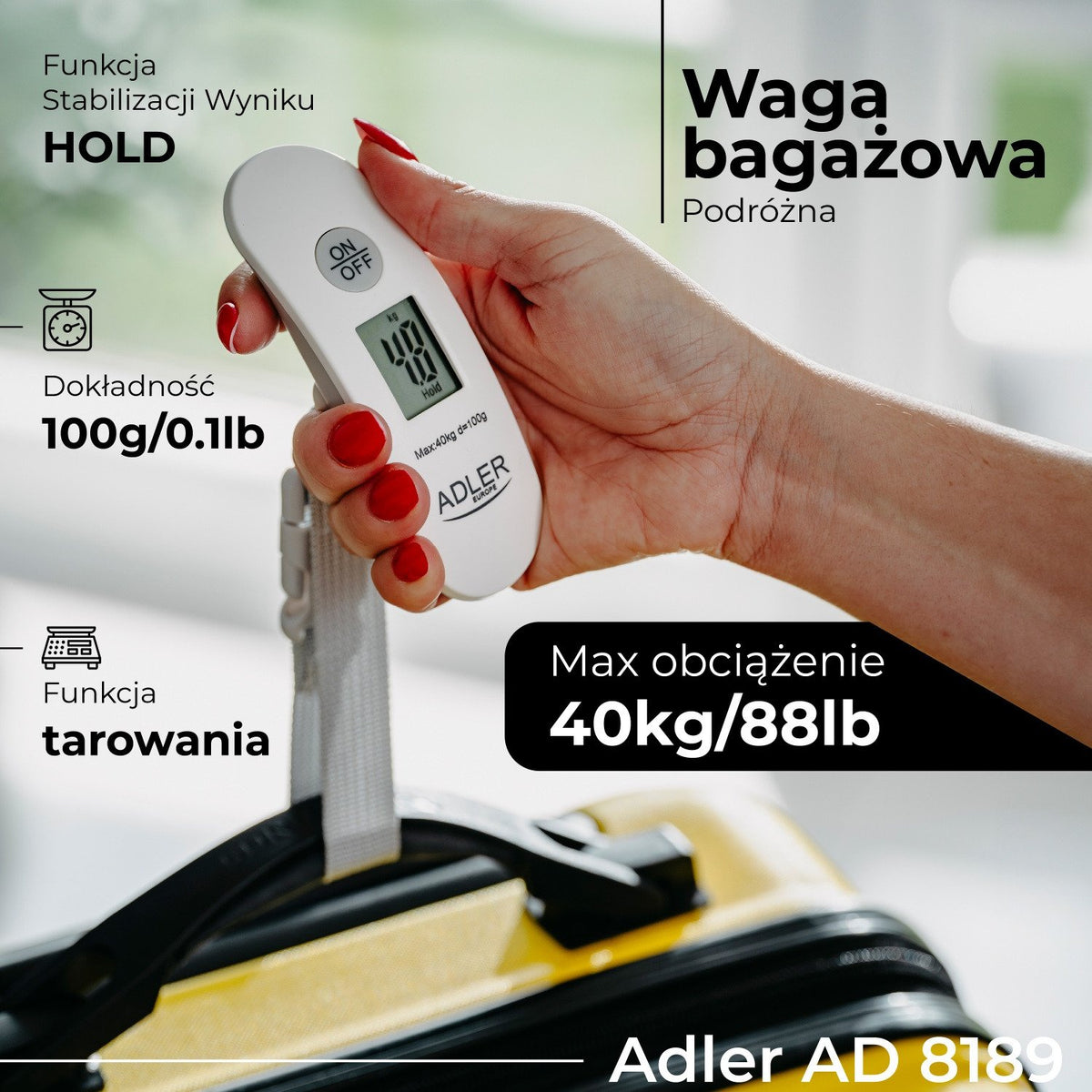 EAN 5905575903747 - Adler AD 8189 báscula de equipaje 40 kg Electrónico imagen 11