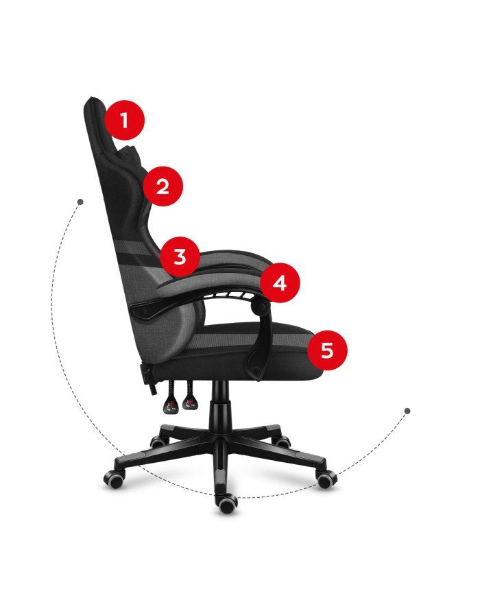 EAN 5903796013177 - Huzaro FORCE 4.4 Silla para videojuegos de PC Asiento (de seguridad) de butaca Negro, Gris imagen 10