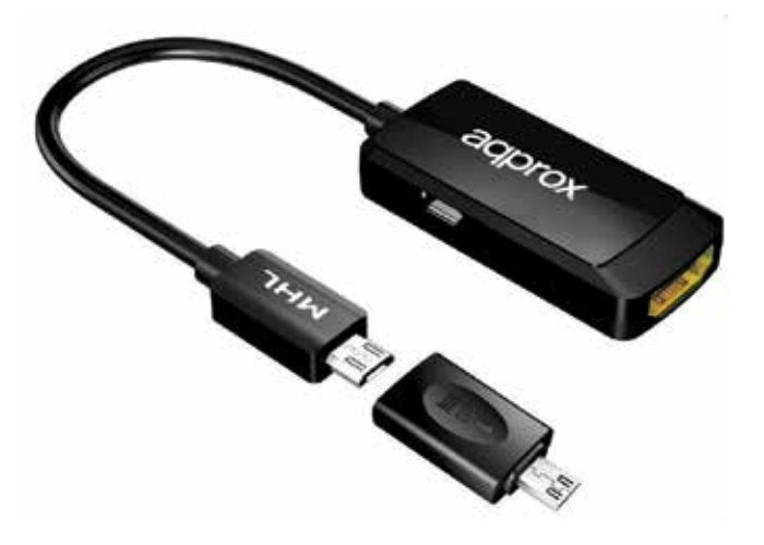 Approx Adaptador Mhl 3.0 A Hdmi Appc24 Conector Hdmi / Mhl Compatible Mhl 1/2/3 Soporta Formatos 4k Hasta 2160p Sonido 7.1