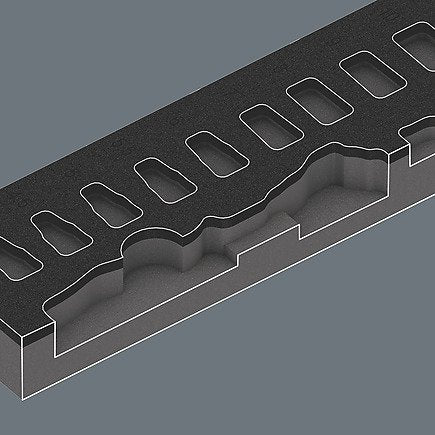 Wera 9720 Inserto De Espuma 8000 A Zyklop Trinquete 1/4" Juego 1, 37 Piezas, Juego De Herramientas Negro/Gris, Juego De Trinquete Y Vaso, En Inserto De Espuma Para Carro De Taller
