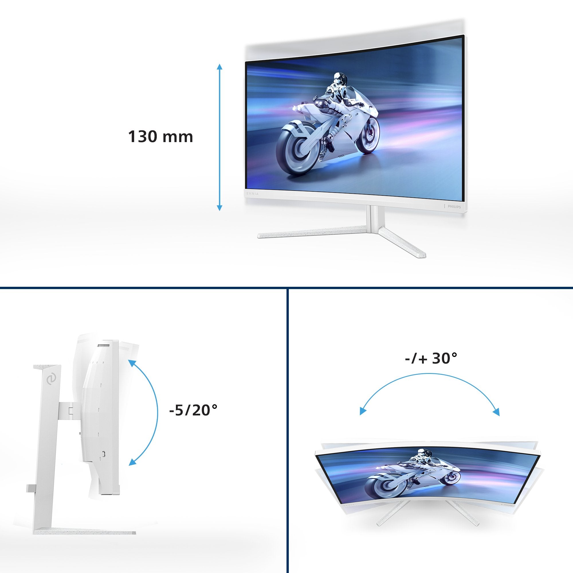EAN 8721038002638 - Philips Evnia 5000 27M2C5501/00 pantalla para PC 68,6 cm (27") 2560 x 1440 Pixeles Quad HD LCD Blanco imagen 3