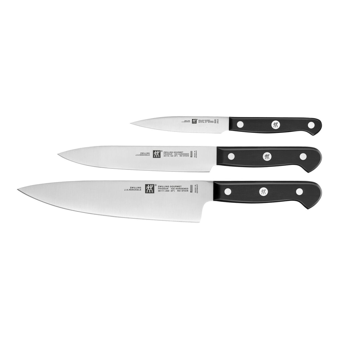 EAN 4009839377389 - ZWILLING 36130-003-0 Set de 3 Couteaux, Acier Inoxydable, Noir, 34 x 14 x 3 cm 3 pieza(s) Juego de cuchil imagen 1