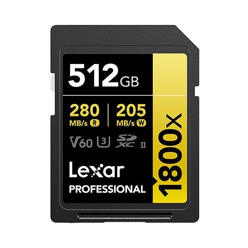 Lexar Sdxc 512gb Professional 1800x Uhs-Ii U3 ( 180/270 Mb/S )