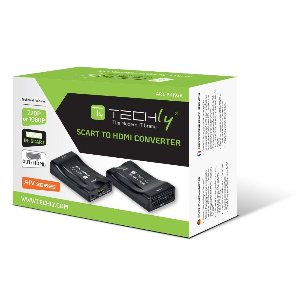 Techly Compact Converter Scart To Hdmi Scaler 720p 1080p