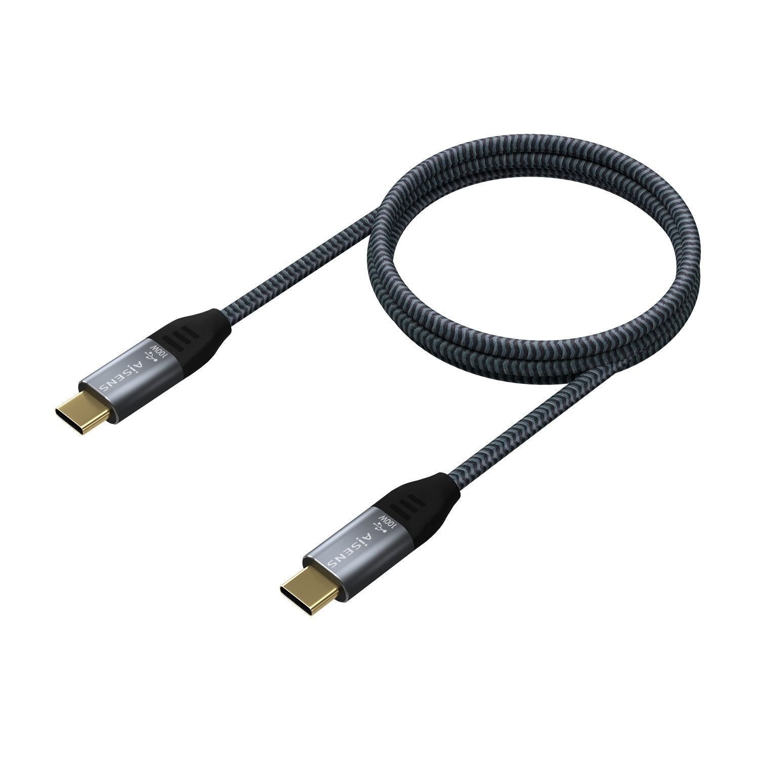 Aisens Cable Usb 3.2 Gen2x2 Aluminio 20gbps 8k@30hz 5a 100w E-Mark, Tipo Usb-C/M-Usb-C/M - 1m - Gris