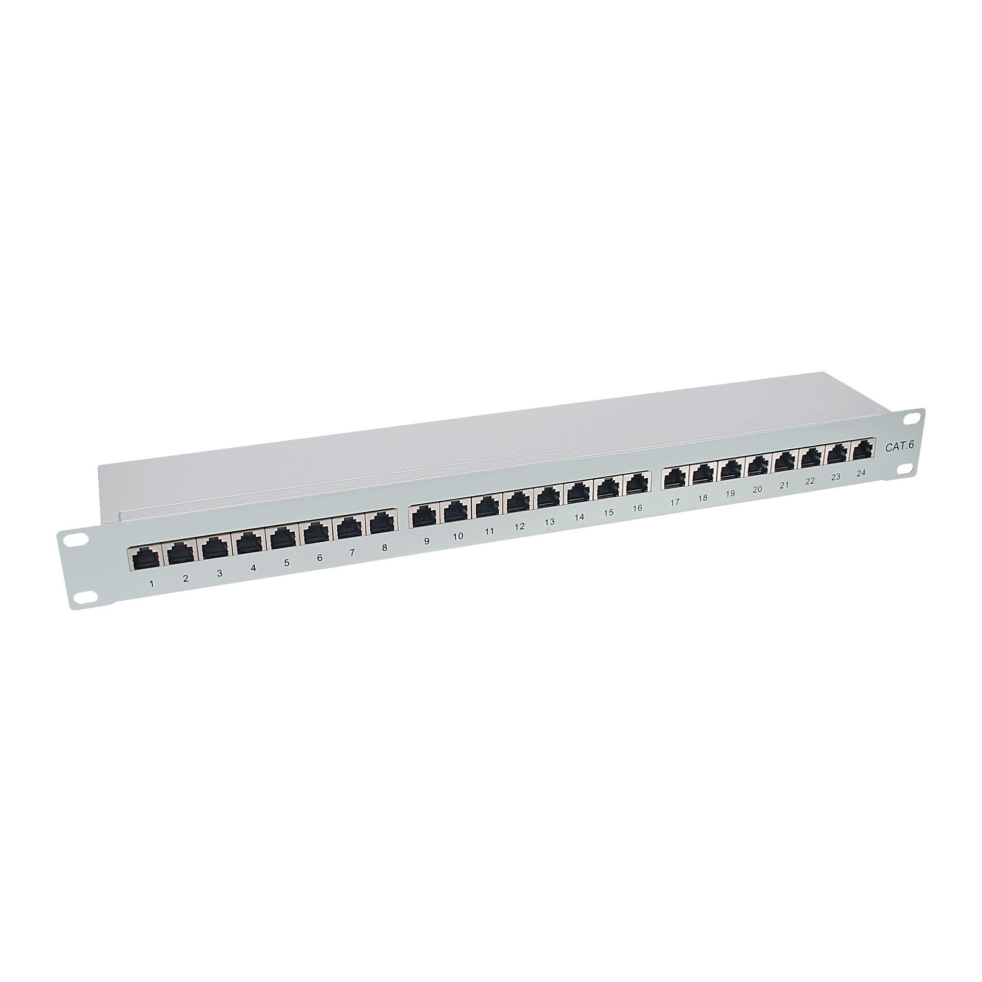 Patch Panel Inline Cat.6 24 Puertos 19" 1he Gris Claro Ral7035