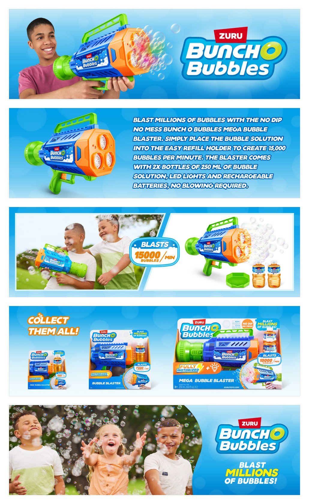Zuru Bunch O Bubbles - Mega Bubble Blaster, Soap Bubbles 11349