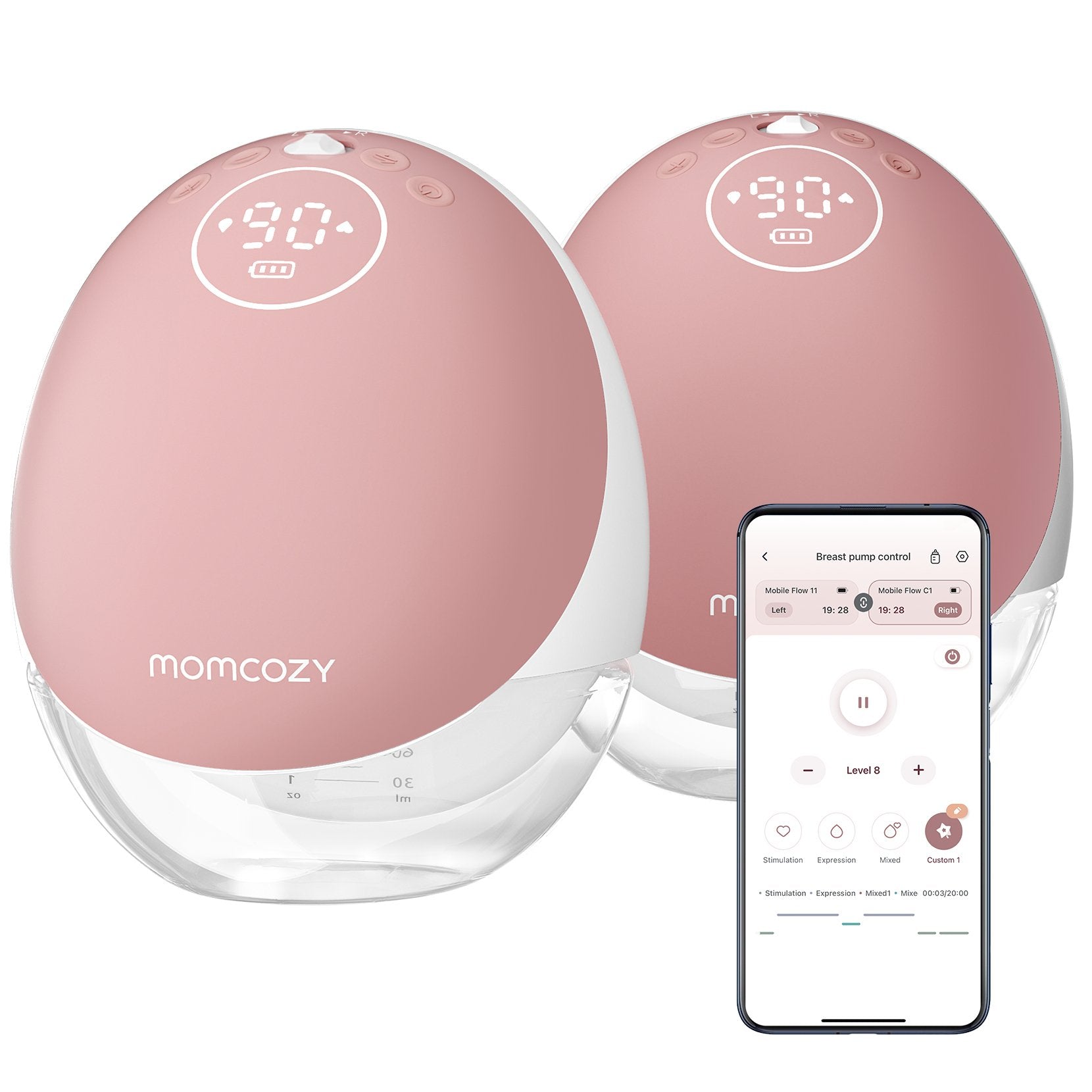Momcozy M9 Mobile Milchpumpe, Doble, Con Batería, Caja De Almacenamiento