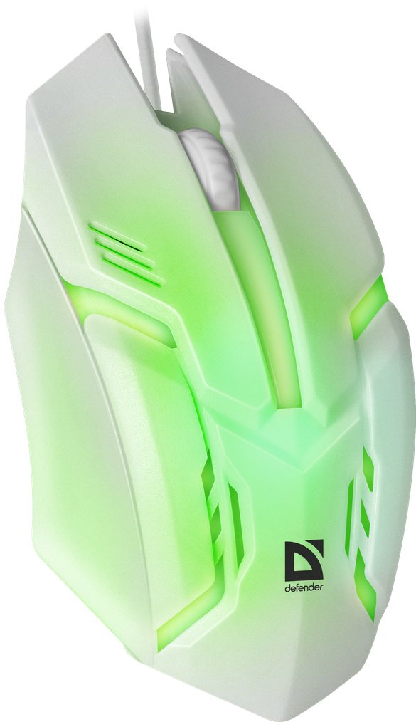 Raton Gaming Defender Cyber Mb-560l Blanco 7-Colores Luz De Fondo