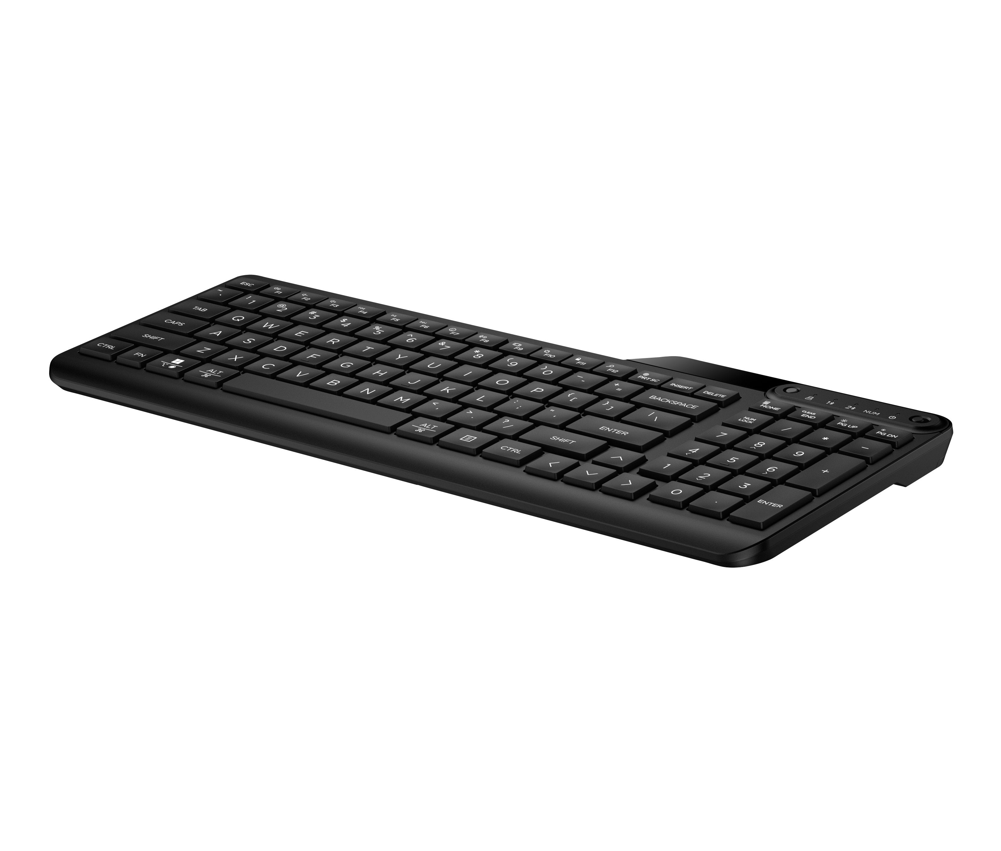 Teclado Español Hp 475 Modo Dual 12 Botones Programables Inalámbrico Bluetooth 5.3 Negro Azabache