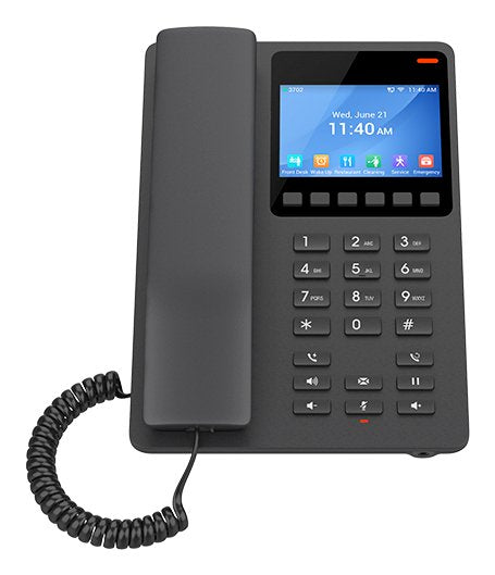 Grandstream Ghp631w - Telã©Fono Ip Para Hotel, Pantalla Color 3.5", Negro, Wifi, Poe