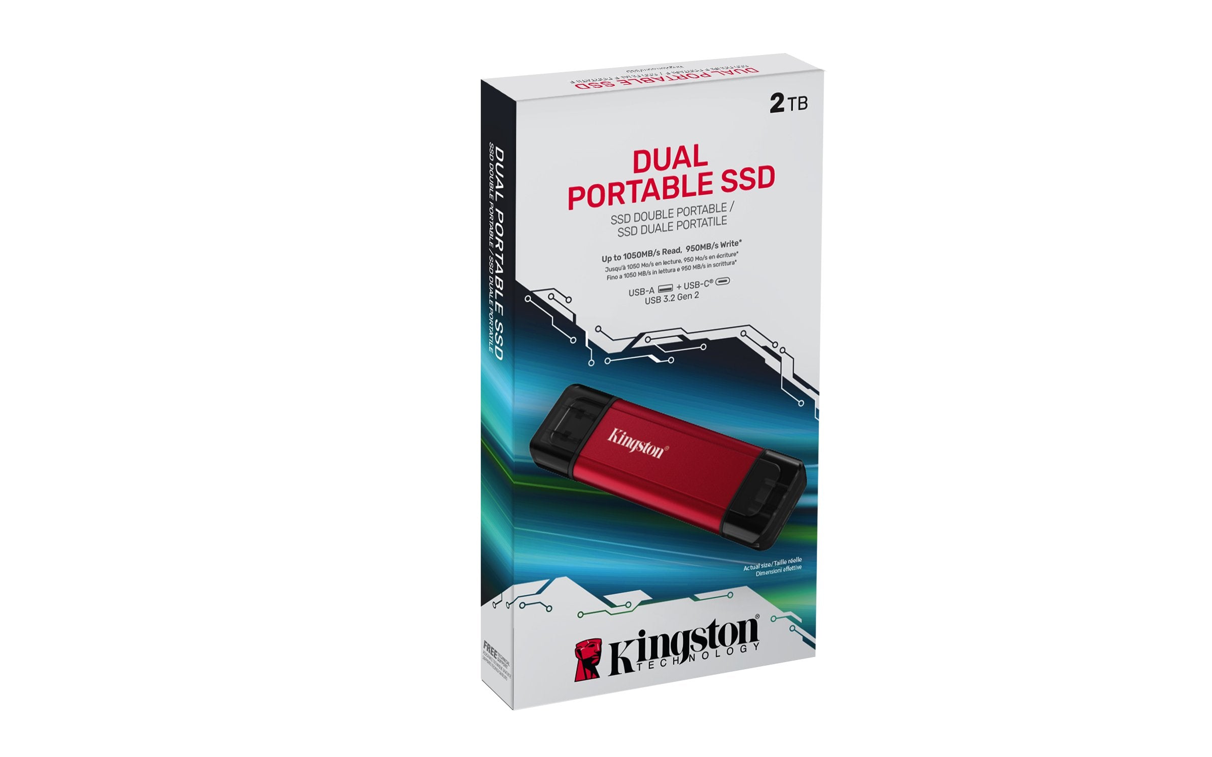 EAN 0740617352214 - Kingston Technology Dual Portable USB Type-A / USB Type-C 3.2 Gen 2 (3.1 Gen 2) Negro, Rojo imagen 5