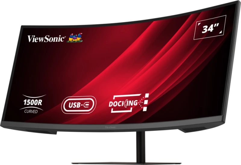 Viewsonic Vg3419c-2 34" Va Uwqhd Curved 1500r 120hz 300cd M2 3.5ms Hdmi2.0 Dp Usb-B Usb-Ax2 Rj45 Height