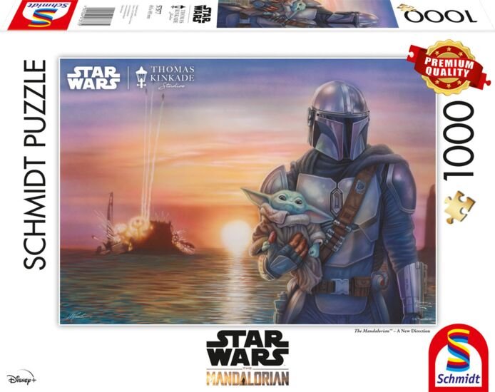Schmidt Spiele Thomas Kinkade Studios: Star Wars The Mandalorian - Una Nueva Dirección, Puzzle 1000 Piezas