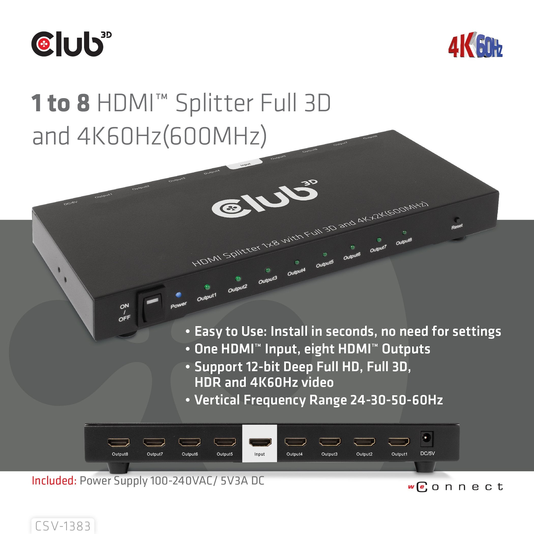 EAN 8719214472771 - CLUB3D CSV-1383 divisor de video 8x HDMI imagen 8