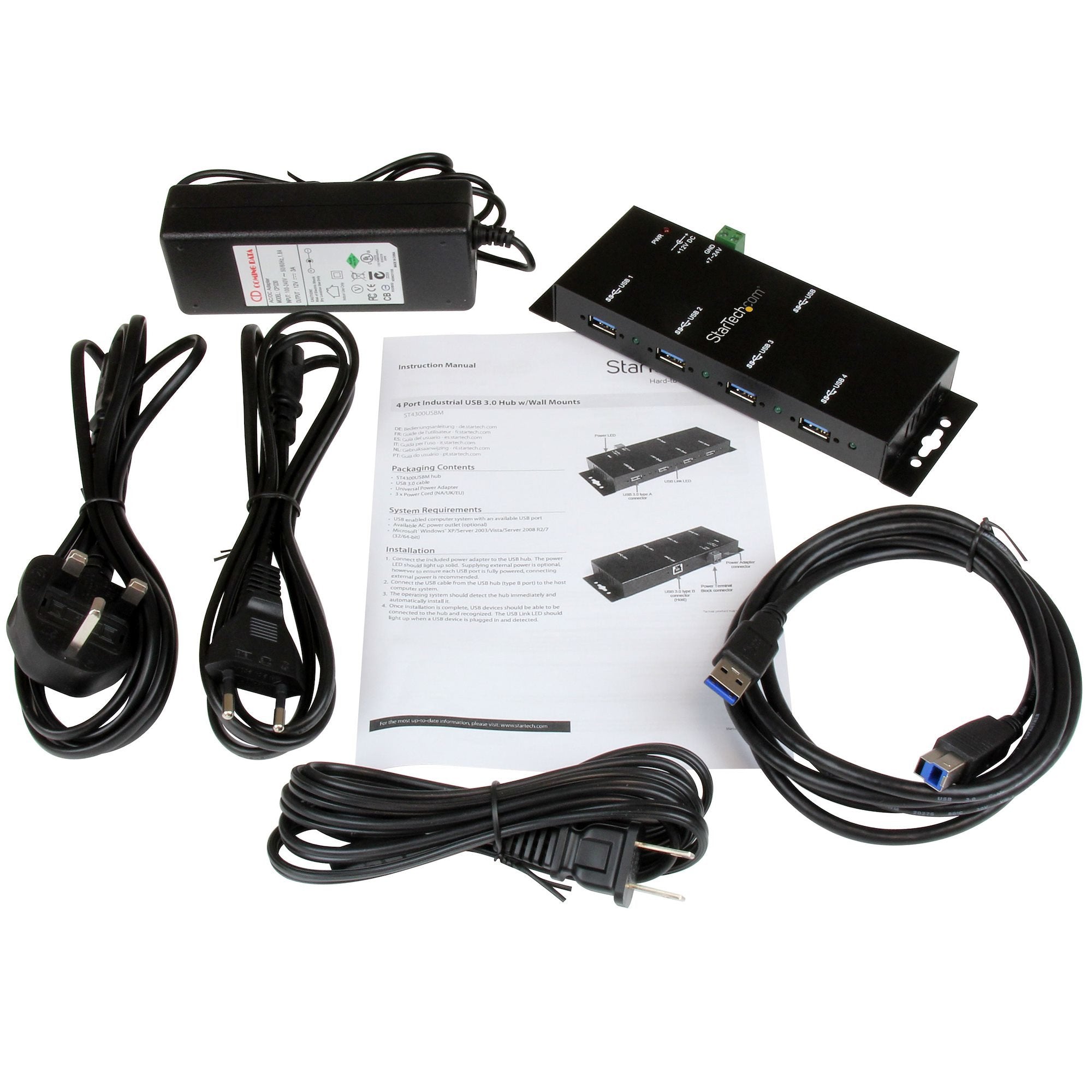 EAN 0065030841603 - StarTech.com ST4300USBM hub de interfaz USB 3.2 Gen 1 (3.1 Gen 1) Type-B 5000 Mbit/s Negro imagen 6