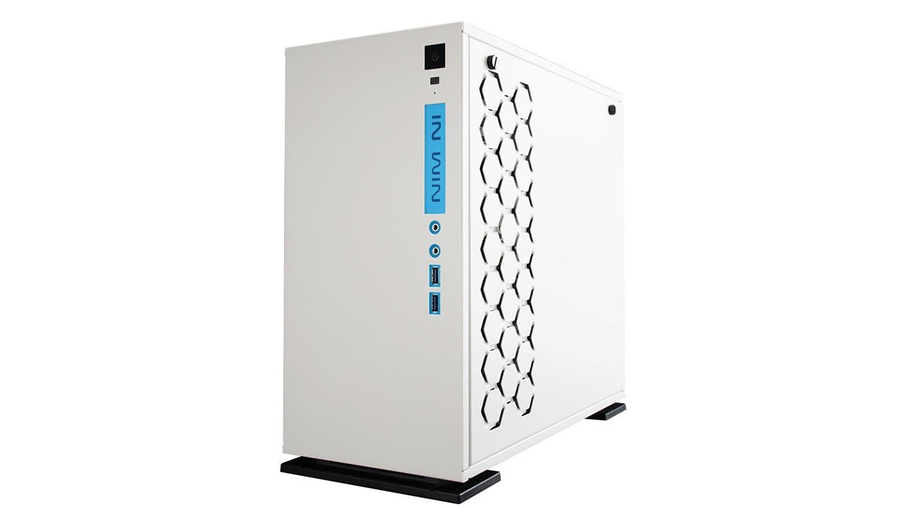 Caja Pc In Win Torre Micro Atx 301 Blanco Frontal Azul/Lateral Cristal Templado 3mm 1acfai--000060