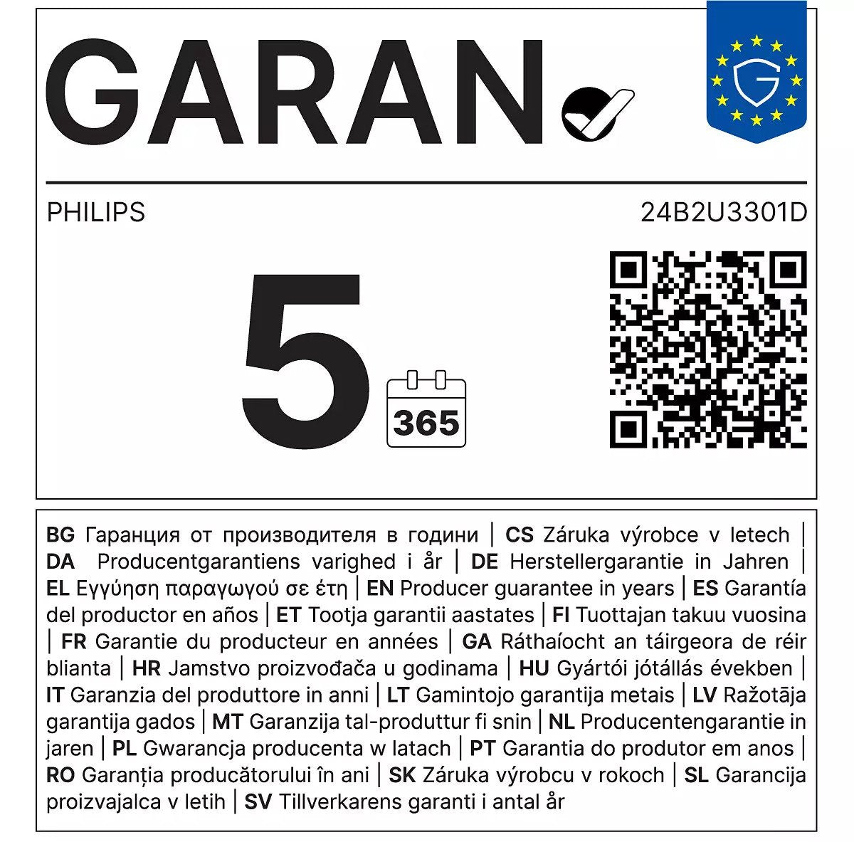 EAN 8721038004434 - Philips 3000 series 24B2U3301D/00 pantalla para PC 61,2 cm (24.1") 1920 x 1200 Pixeles WUXGA LCD Negro imagen 15