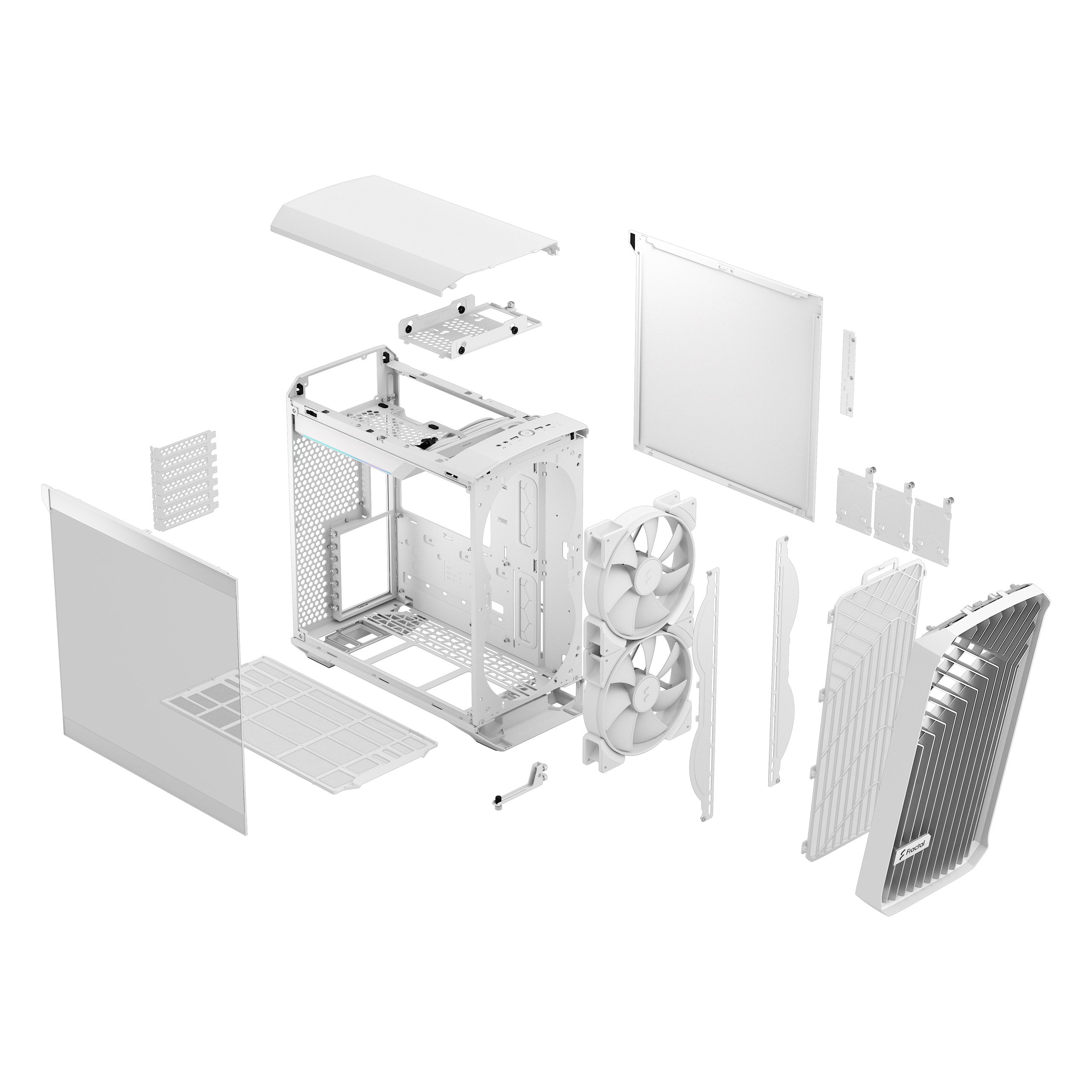 Caja Pc Fractal Design Compact Rgb White Tg Clear, Tower-Gehäuse Fd-C-Tor1c-05